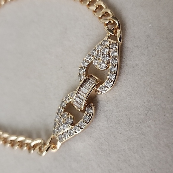 Gold Filled Chain Link CZ Glam Bracelet - Picture 4 of 8